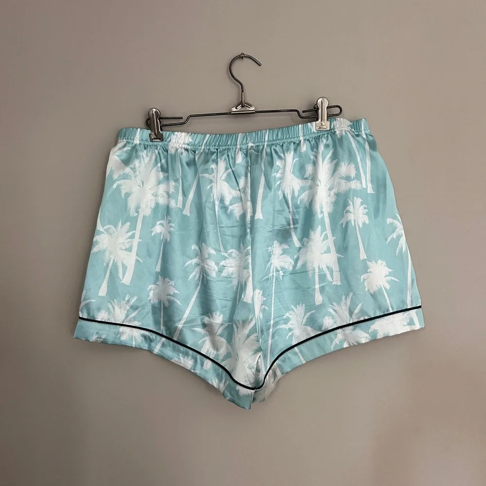 Kirklands Light Blue Palm Print Pajama Set for wedding - Picture 6 of 6